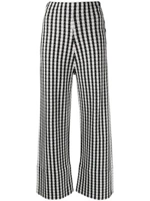 AERON checked knitted cotton trousers - White