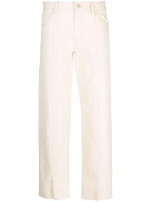 AERON Curl straight-leg cotton trousers - Neutrals