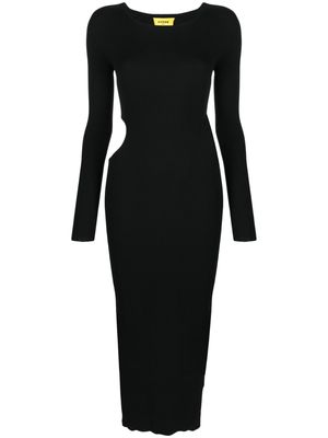 AERON cut-out rib-knit maxi dress - Black