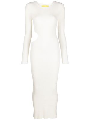 AERON cut-out rib-knit maxi dress - White