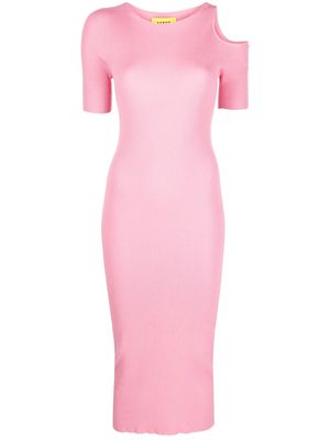 AERON cut-out ribbed midi dress - Pink