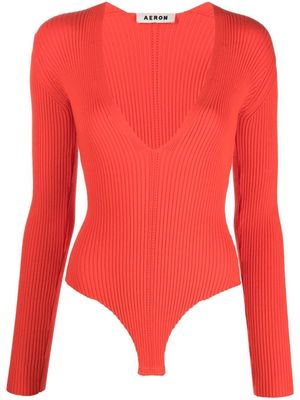 Aeron Falaise ribbed-knit bodysuit - Red