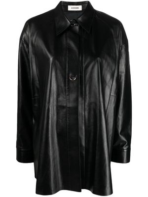 AERON Feather leather shirt - Black