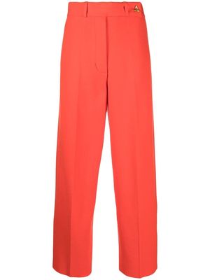 AERON fine-knit felted cropped trousers - Red