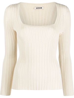AERON Finesse long-sleeve knitted top - Neutrals