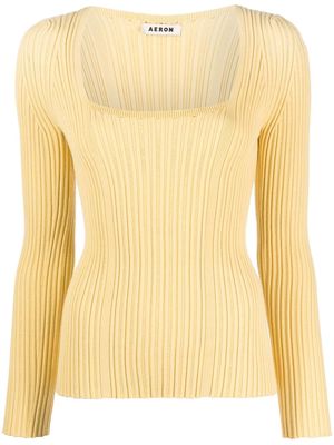 AERON Finesse square-neck jumper - Yellow