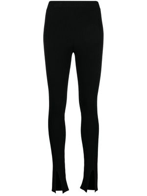 AERON front-slit ribbed leggings - Black