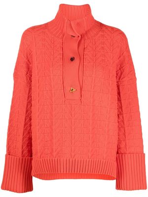 AERON funnel neck knitted sweater - Red