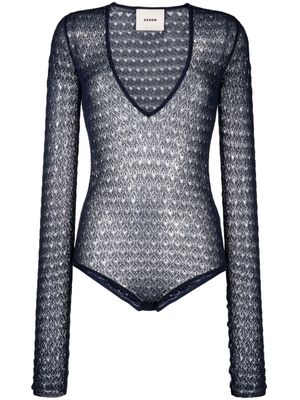 AERON Grain sheer lace bodysuit - Blue