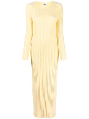 AERON knitted long-sleeve dress - Yellow