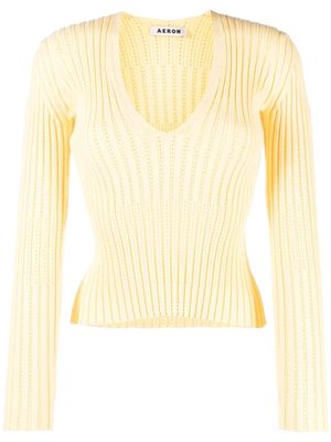 AERON knitted long-sleeve top - Yellow