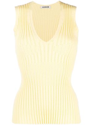 AERON knitted sleeveless top - Yellow