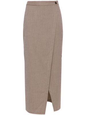 AERON Lester wrap pencil skirt - Brown