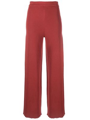 AERON Lia ribbed-knit trousers - Red