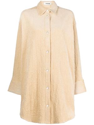 AERON long-sleeve corduroy shirt dress - Neutrals
