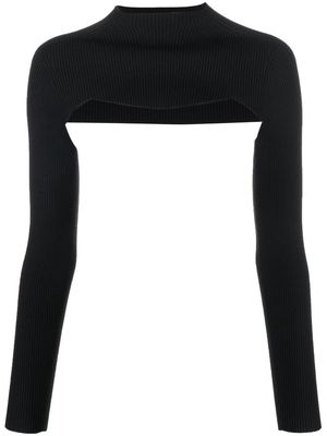 AERON long sleeve knit crop top - Black
