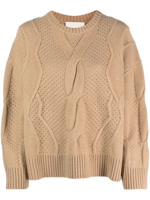 AERON Mariska cable-knit merino-wool jumper - Neutrals