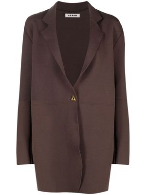 AERON notched-lapel single-breasted jacket - Brown