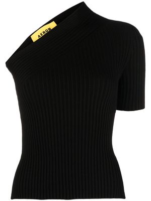 AERON one-shoulder knitted top - Black