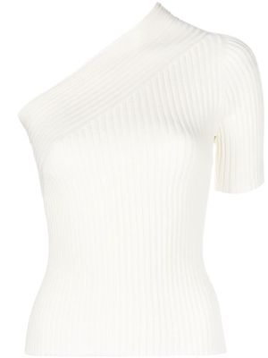 AERON one-shoulder knitted top - White