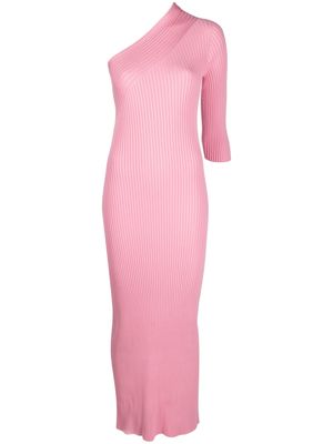 AERON one-shoulder rib-knit maxi dress - Pink