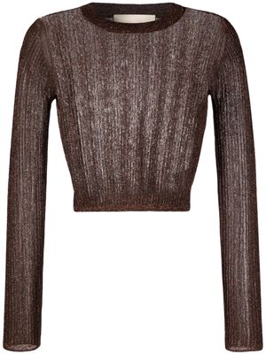 AERON Plume ribbed-knit top - Brown