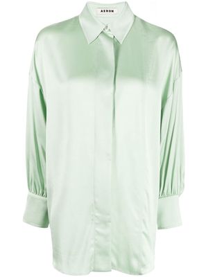 AERON Rennie long-sleeve satin shirt - Green