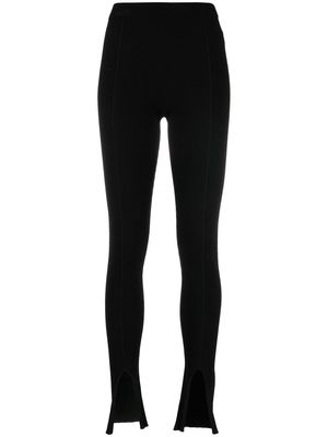 AERON rib-knit slit-detail trousers - Black