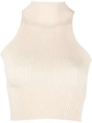 AERON ribbed high neck vest - Neutrals