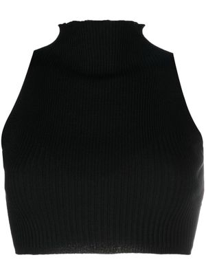 AERON ribbed-knit crop top - Black