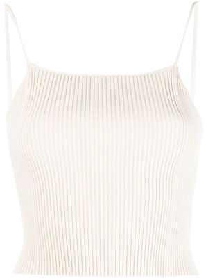 Aeron ribbed-knit cropped top - Neutrals