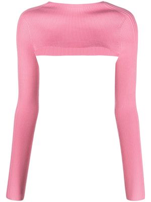 AERON ribbed-knit cropped top - Pink