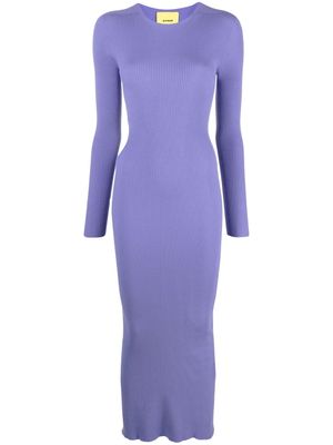 AERON ribbed-knit cut-out dress - Purple