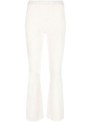 AERON ribbed-knit high-waisted trousers - Neutrals