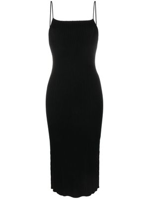 AERON ribbed-knit low-back dress - Black