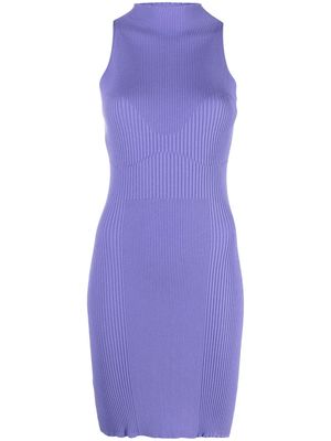 AERON ribbed-knit mini dress - Purple