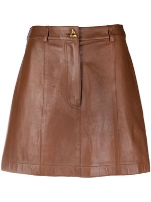 AERON Rudens lambskin miniskirt - Brown