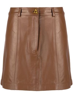 AERON Rudens leather mini skirt - Brown
