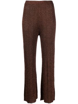 AERON Shale metallic-knit trousers - Orange