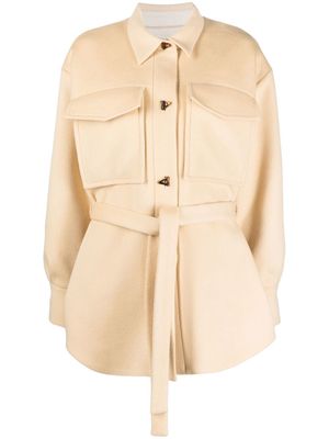 AERON single-breasted wool jacket - Neutrals