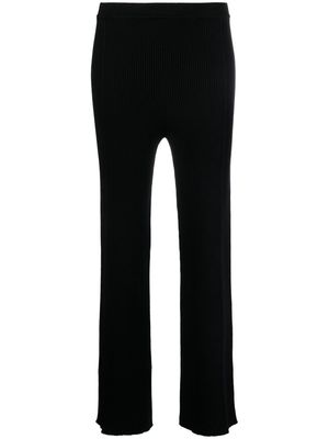 AERON straight-leg rib-knit trousers - Black