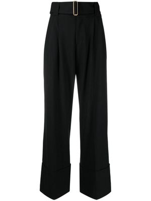 AERON wide-leg belted trousers - Black