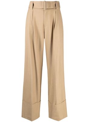 AERON wide-leg belted trousers - Neutrals