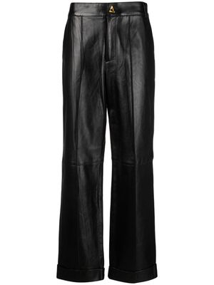 AERON Zima leather cropped trousers - Black