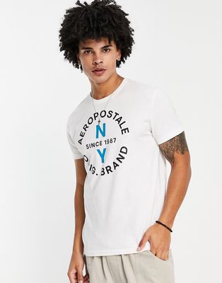 Aeropostale circle logo T-shirt in white