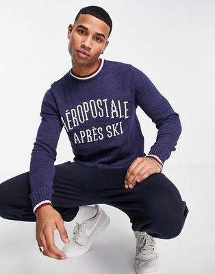 Aeropostale knitted sweater in navy