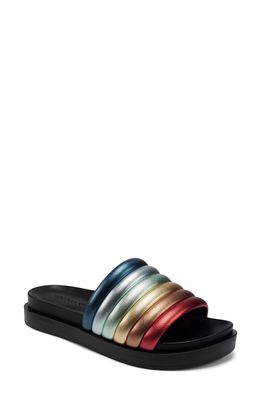 Aerosoles Leila Rainbow Quilted Slide Sandal in Metallic Combo