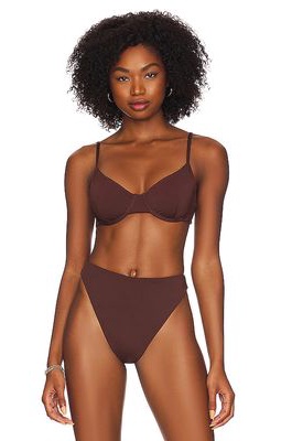 AEXAE Bralette Bikini Top in Brown