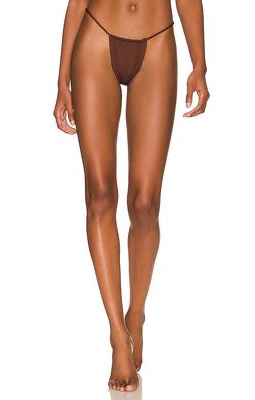 AEXAE Gathered Bikini Bottom in Brown