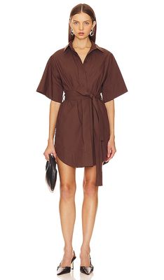 AEXAE Kimono Mini Dress in Brown